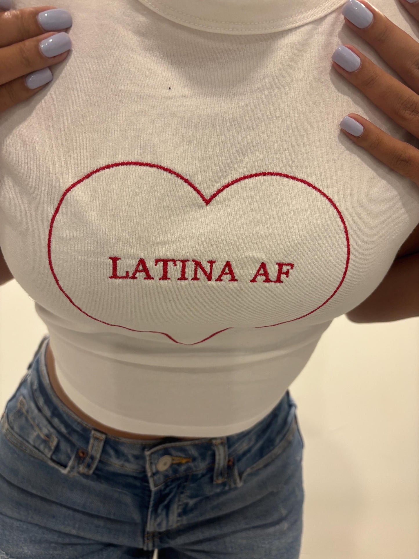 Latina AF Embroidered Crop Top