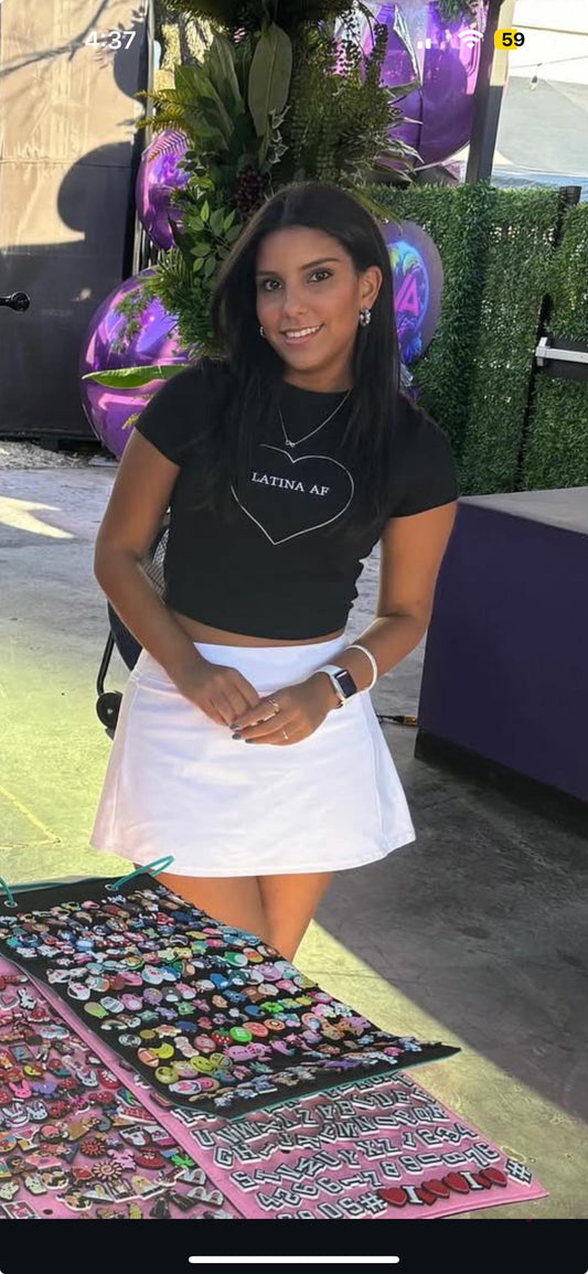 Latina AF Embroidered Crop Top