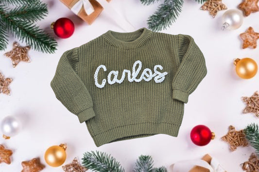 Hand embroidered name sweatshirt