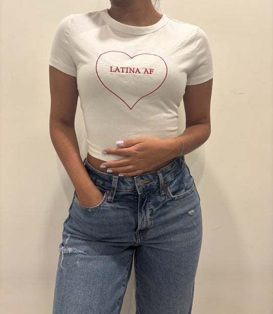 Latina AF Embroidered Crop Top