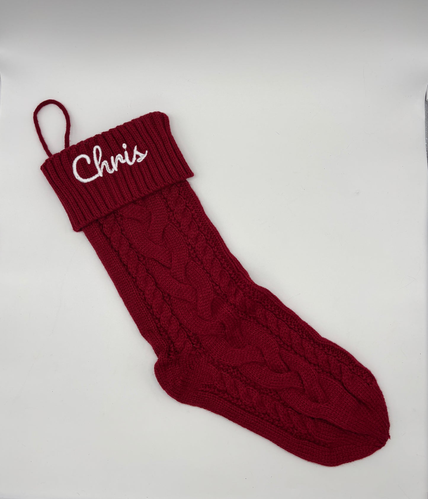 Embroidered Christmas Stockings – Personalized in Red, Green, or White